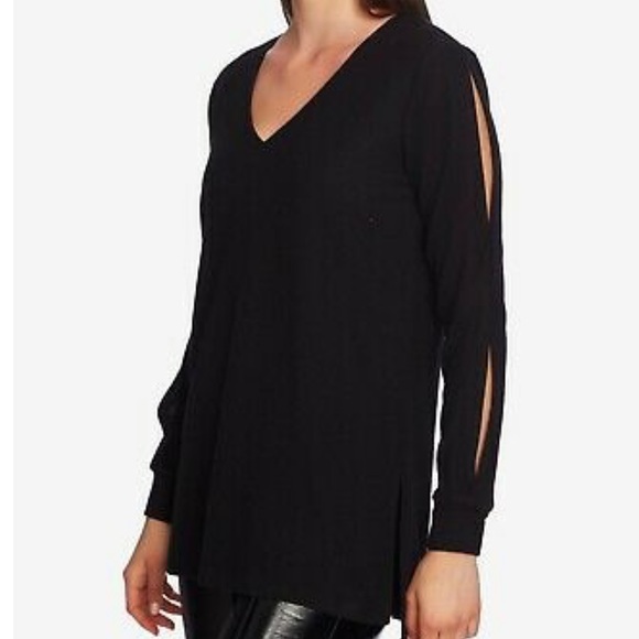 1. State Tops - 1.State cozy split sleeve V - neck Top